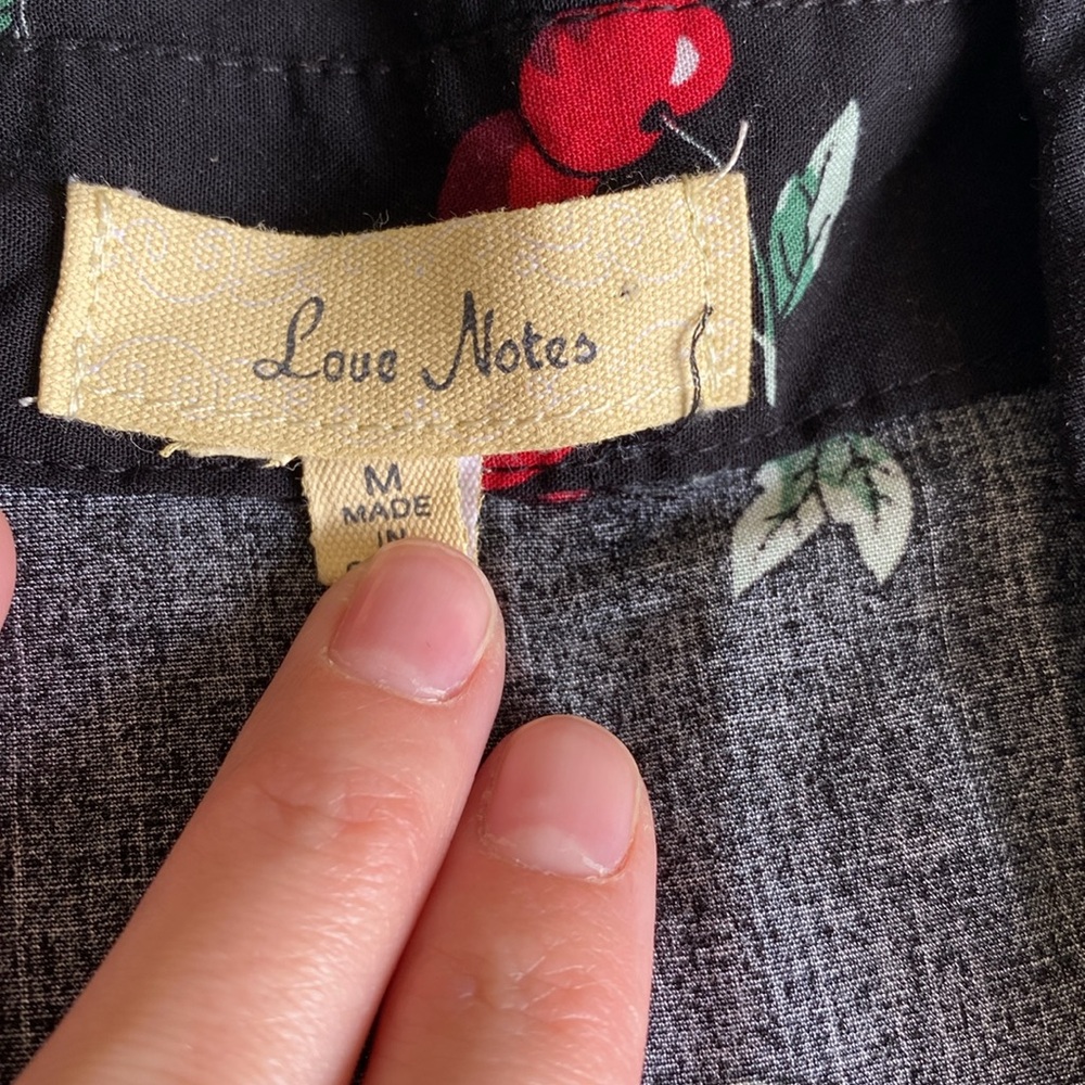 Love Notes Rockabilly Cherry Button Up Cherries T… - image 8